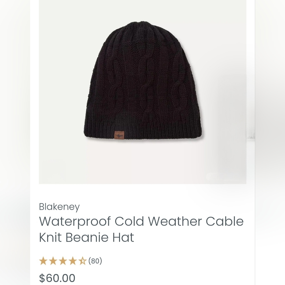NWT Sealskinz Blakeney Waterproof Cold Weather Cable Knit Beanie Hat In Large/XL